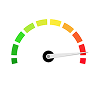 Speedometer with color-coded performance gauge