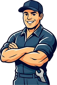 Elite Mechanical Services appliance repair technician mascot holding a wrench